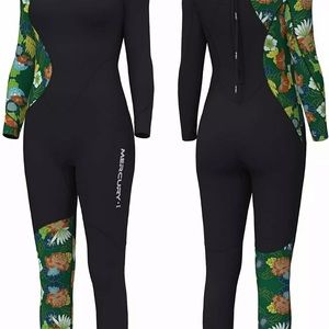 Hevto womens wetsuits scuba diving cheongsam floral Mercury I size medium